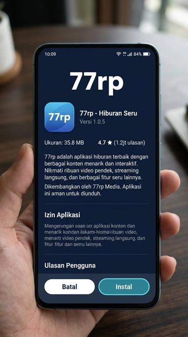 Tampilan halaman APK 77rp