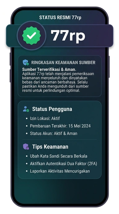 Tampilan kanal resmi 77rp
