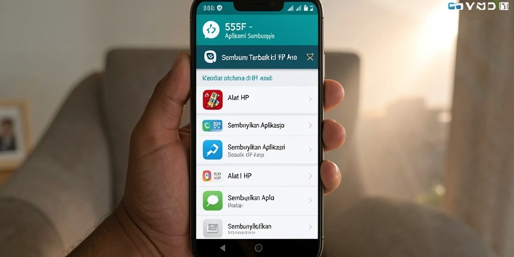 Tampilan antarmuka aplikasi 555F yang sederhana dan mudah digunakan.