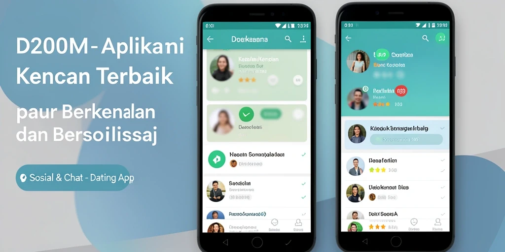 Tampilan antarmuka D200M yang modern dan fungsional dalam aplikasi Dating App.