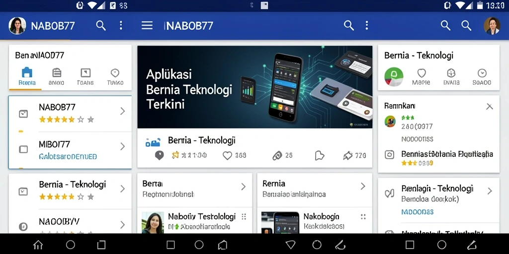 Tampilan utama aplikasi NABOB77 dengan berita teknologi terkini.